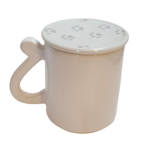 Vintage Cat Coffee Mug With Lid Ceramic Cup Tail Handle Made In Japan - Picture 3 of 8